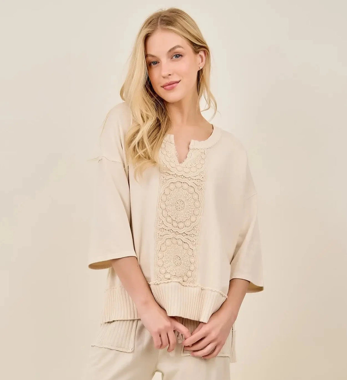 J HER Natural Crochet Top