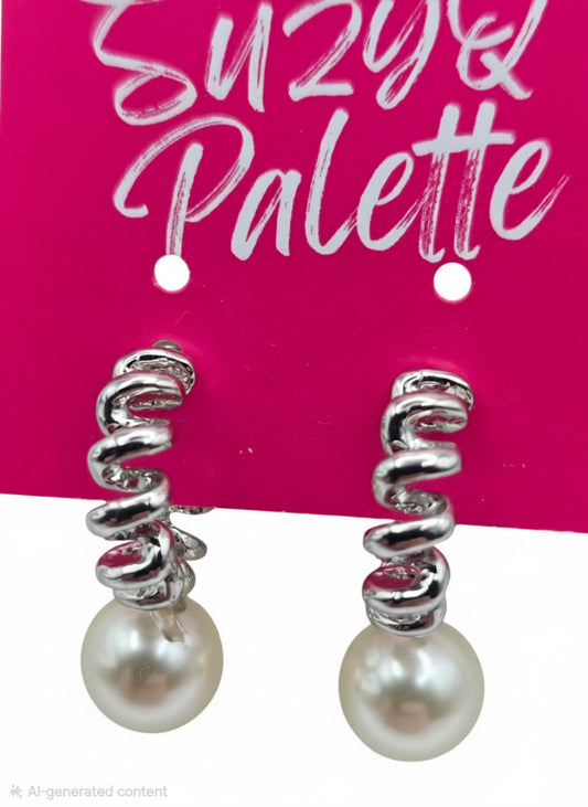 Small Pearl Hoop Earrings