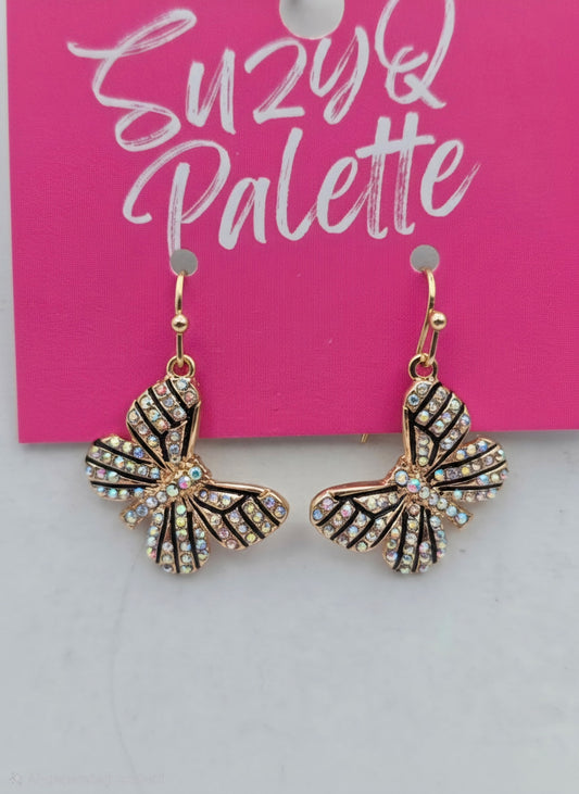 AB Crystal Butterfly Earrings
