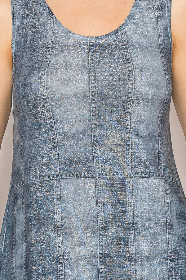 ORIGAMI Denim Subtle Sparkle Tank Top