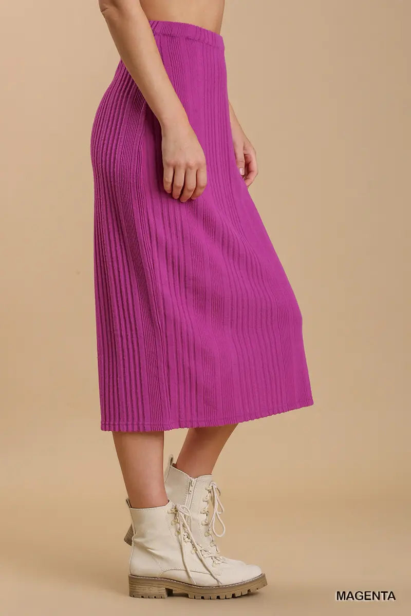 UMGEE Magenta Ribbed Knit Skirt