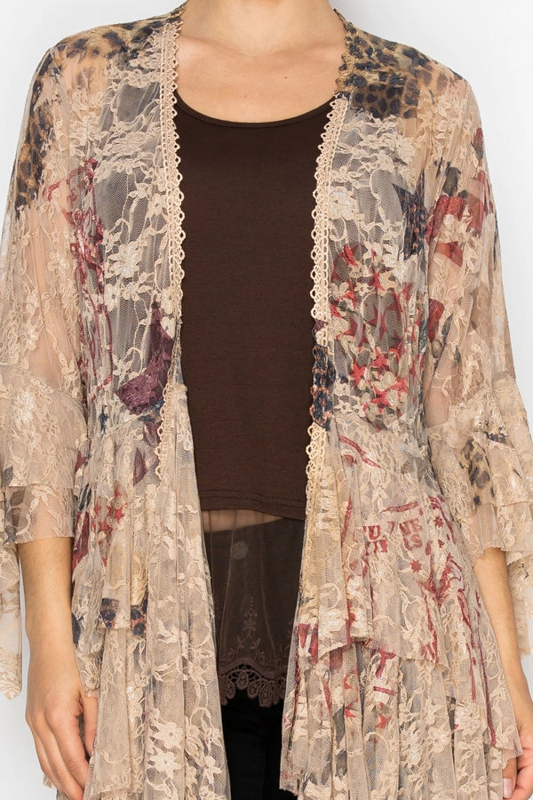 ORIGAMI Star Rose Lace Cardigan