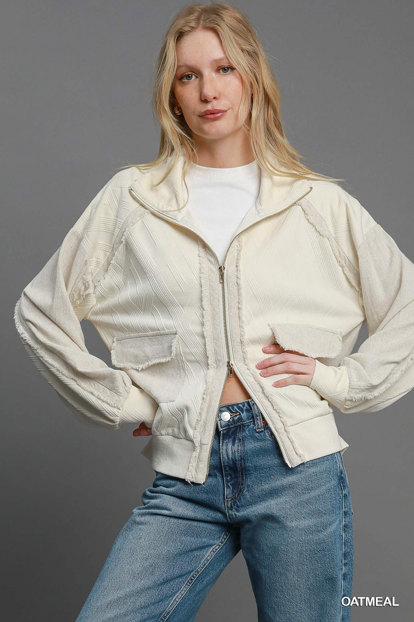 UMGEE Two-Way Jacquard Jacket Oatmeal