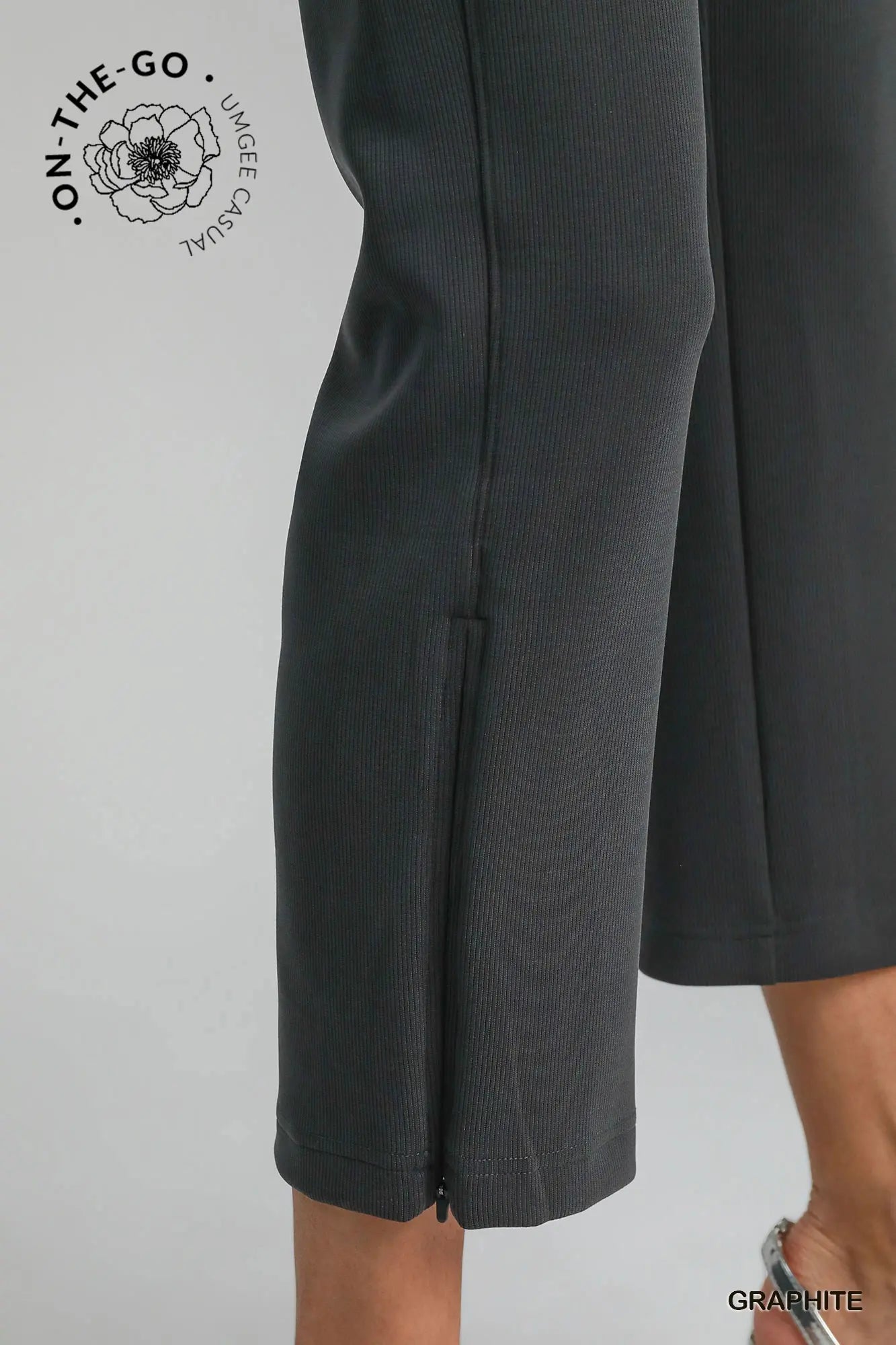UMGEE Modal Blend High Rise Cropped Pants Graphite