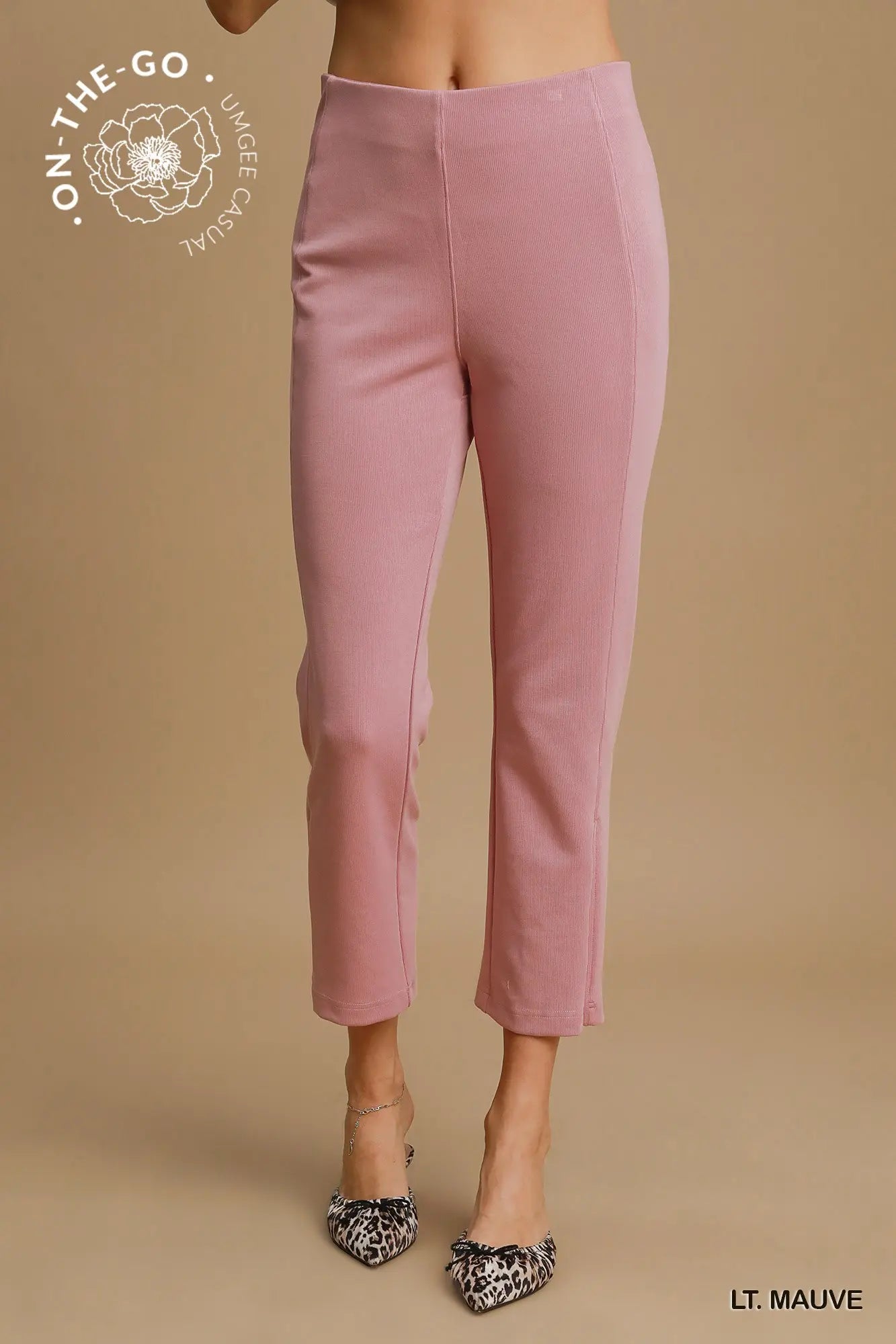 UMGEE Lt. Mauve Modal Blend High Rise Cropped Pants * Market Special *