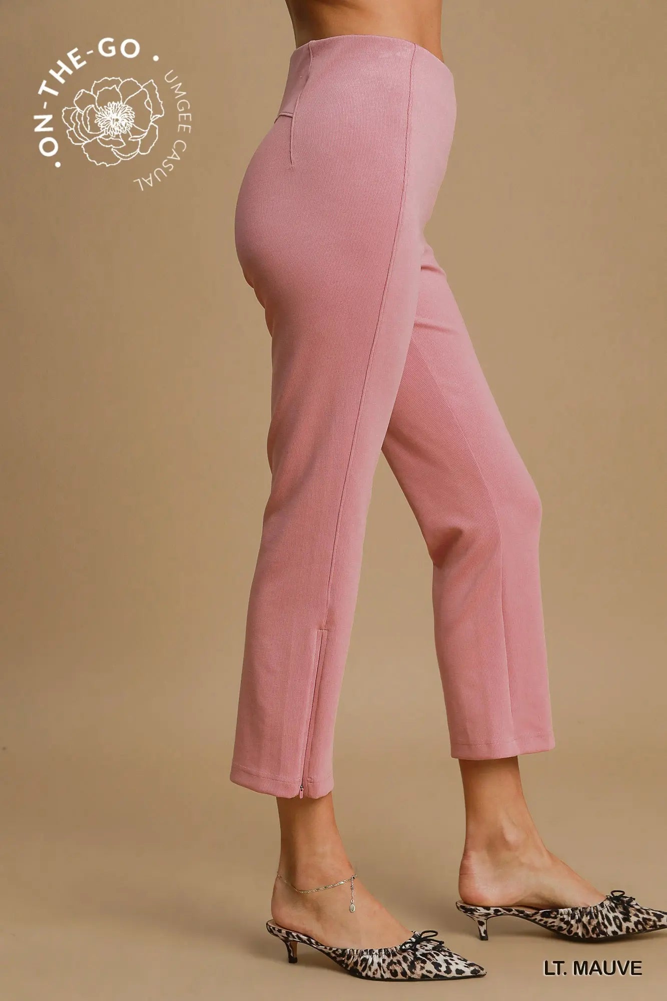 UMGEE Lt. Mauve Modal Blend High Rise Cropped Pants * Market Special *