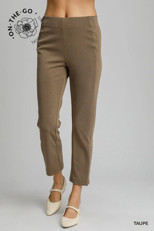 UMGEE Taupe Modal Blend High Rise Cropped Pants * Market Special *