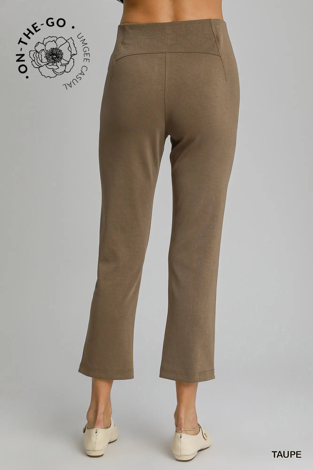 UMGEE Taupe Modal Blend High Rise Cropped Pants * Market Special *