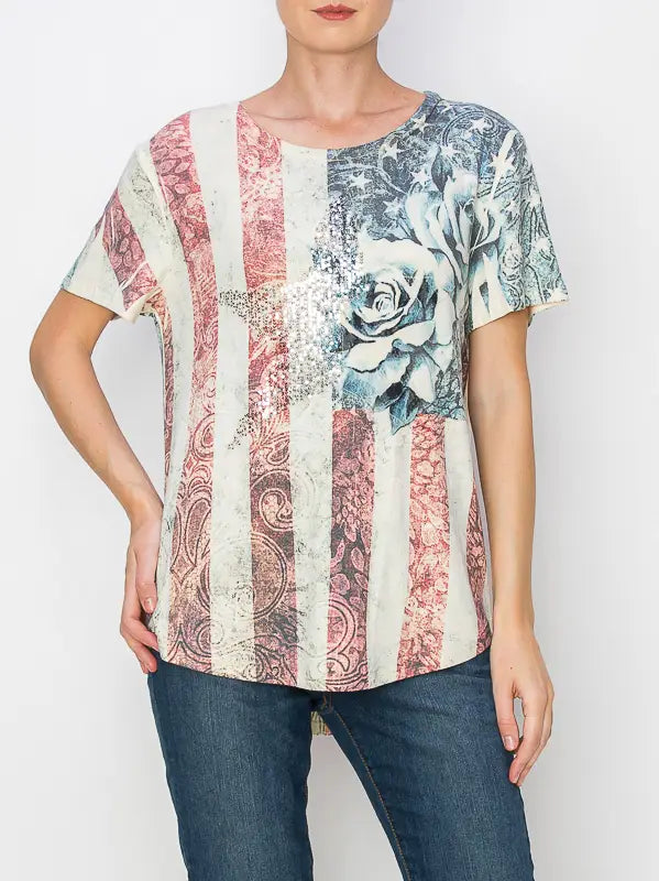 ORIGAMI Pat Rose Star Top