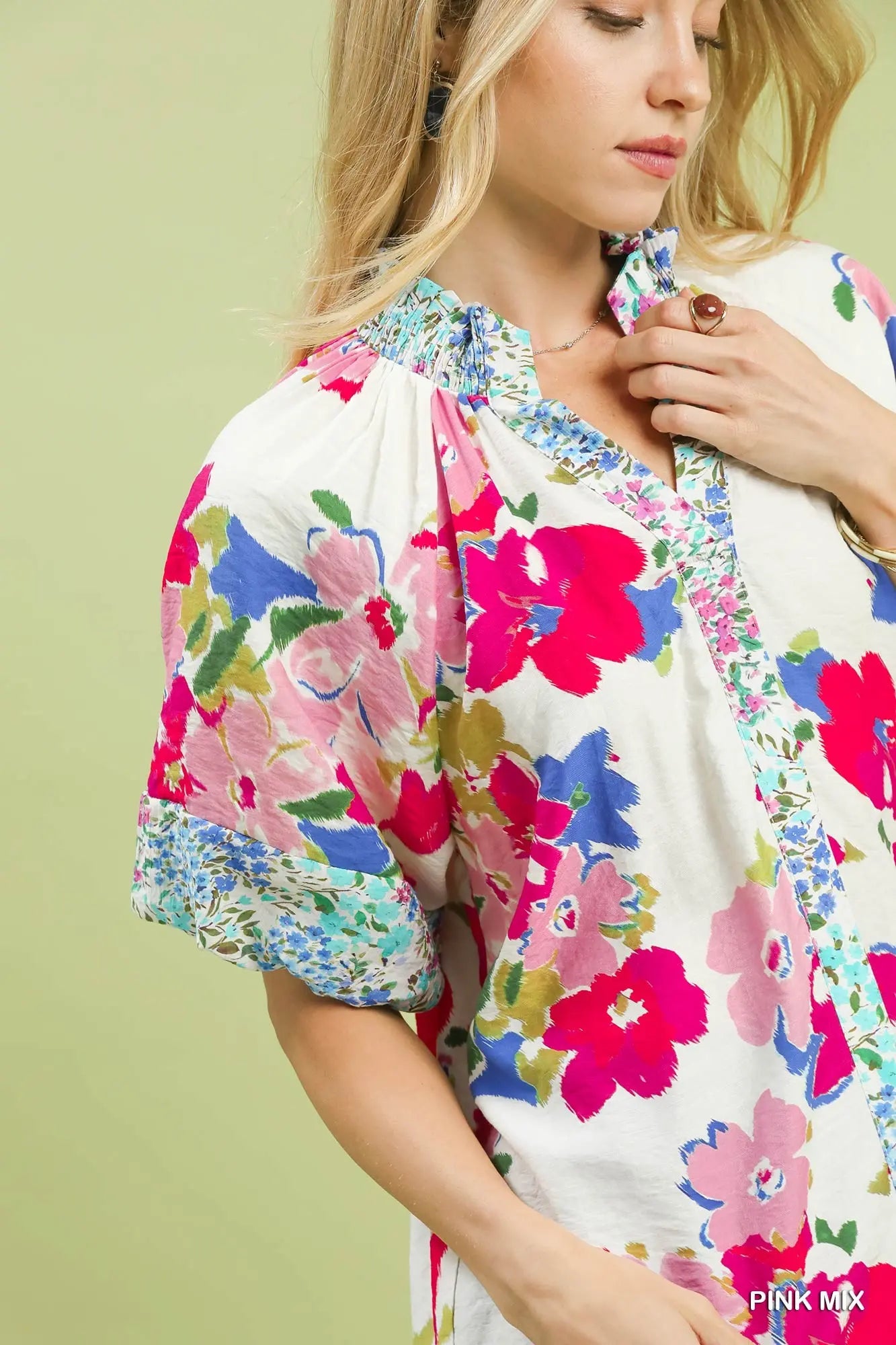 UMGEE Pink Floral Print Top