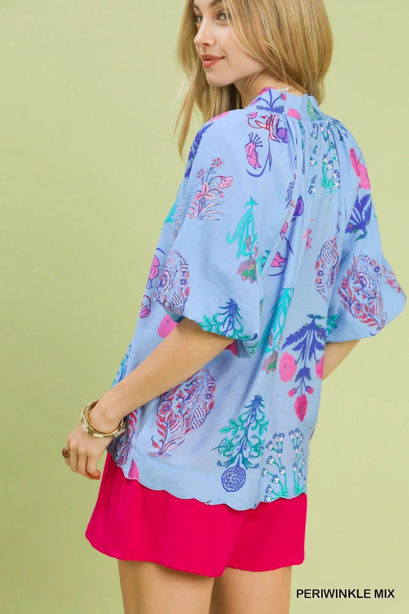 UMGEE Periwinkle Floral Print Top