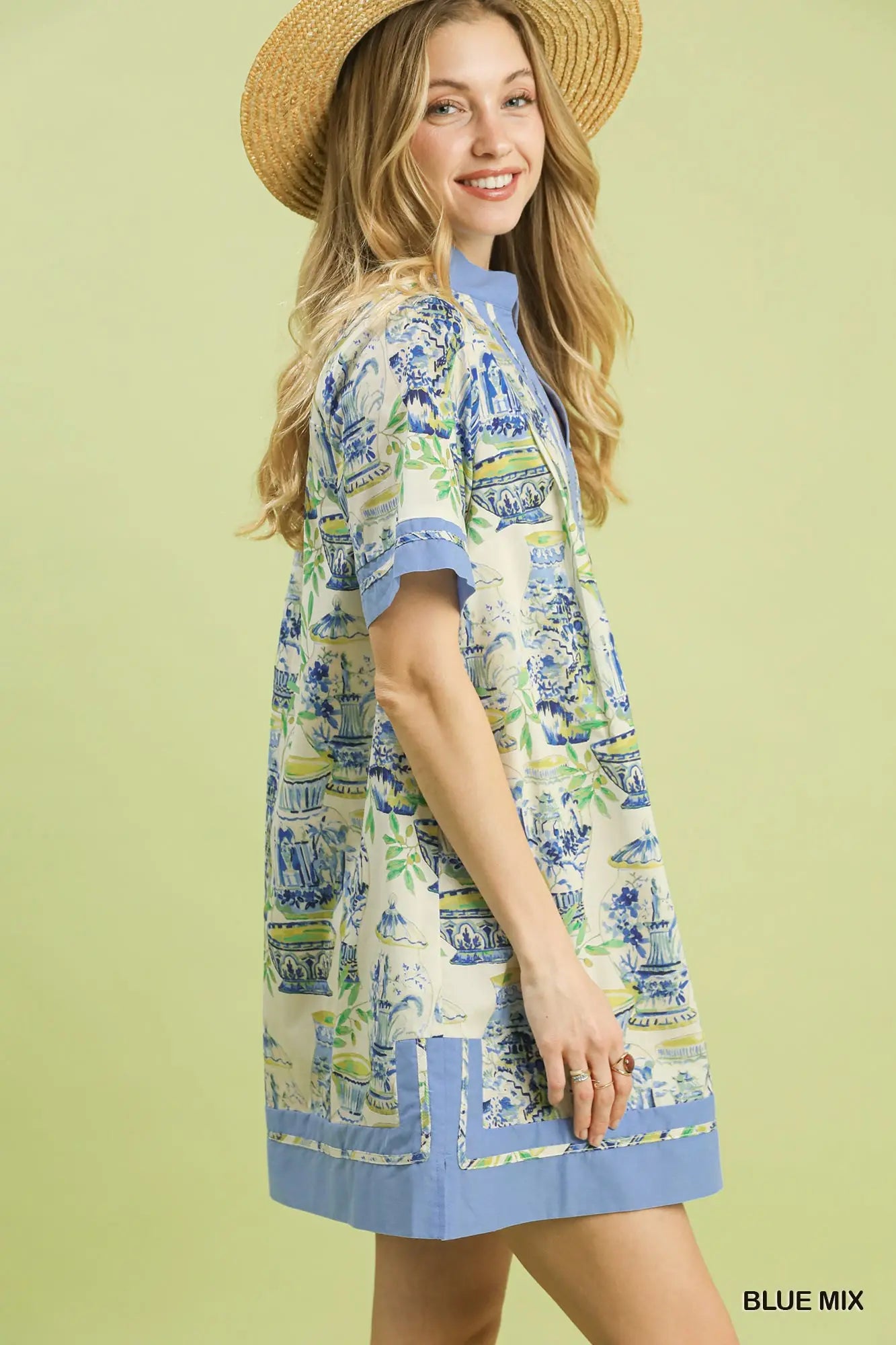 UMGEE Blue Abstract Mini Dress