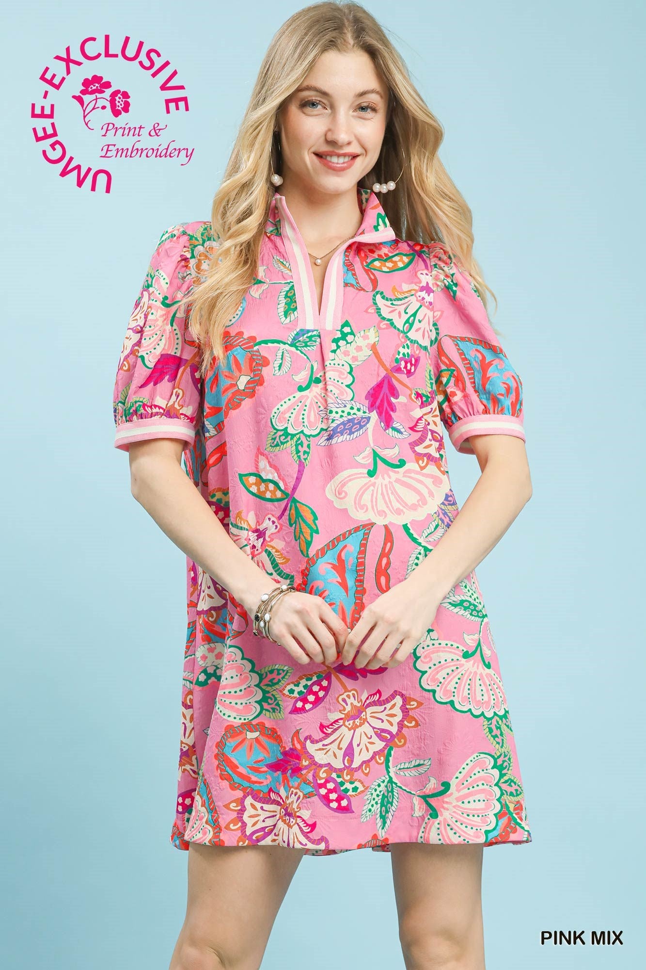 UMGEE Pink Paisley Print Tunic Dress
