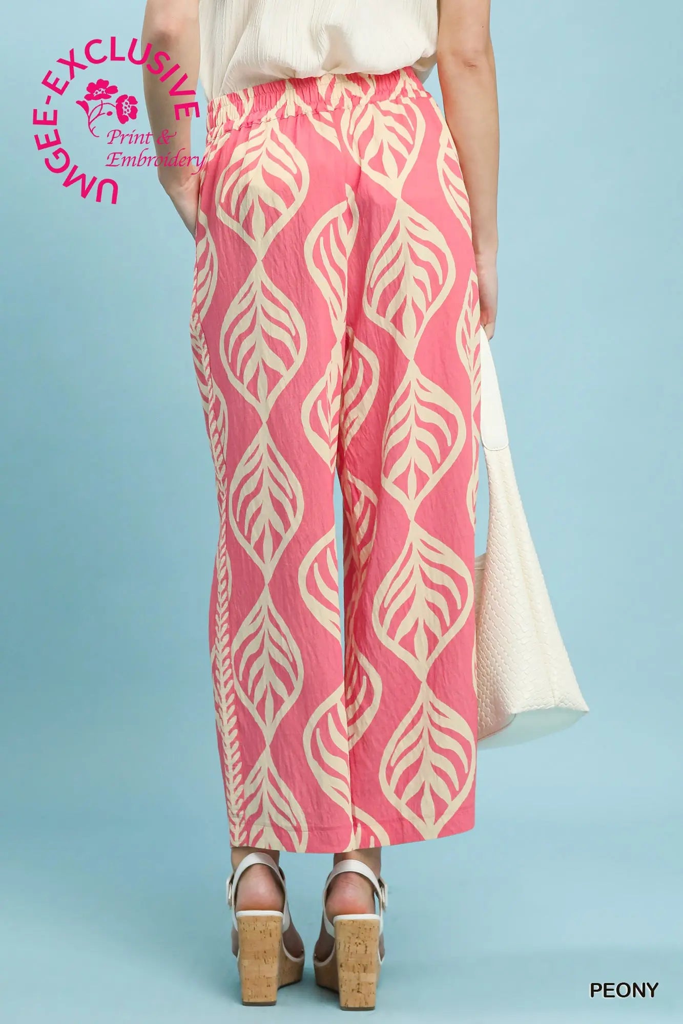 UMGEE Peony Leaf Print Pants