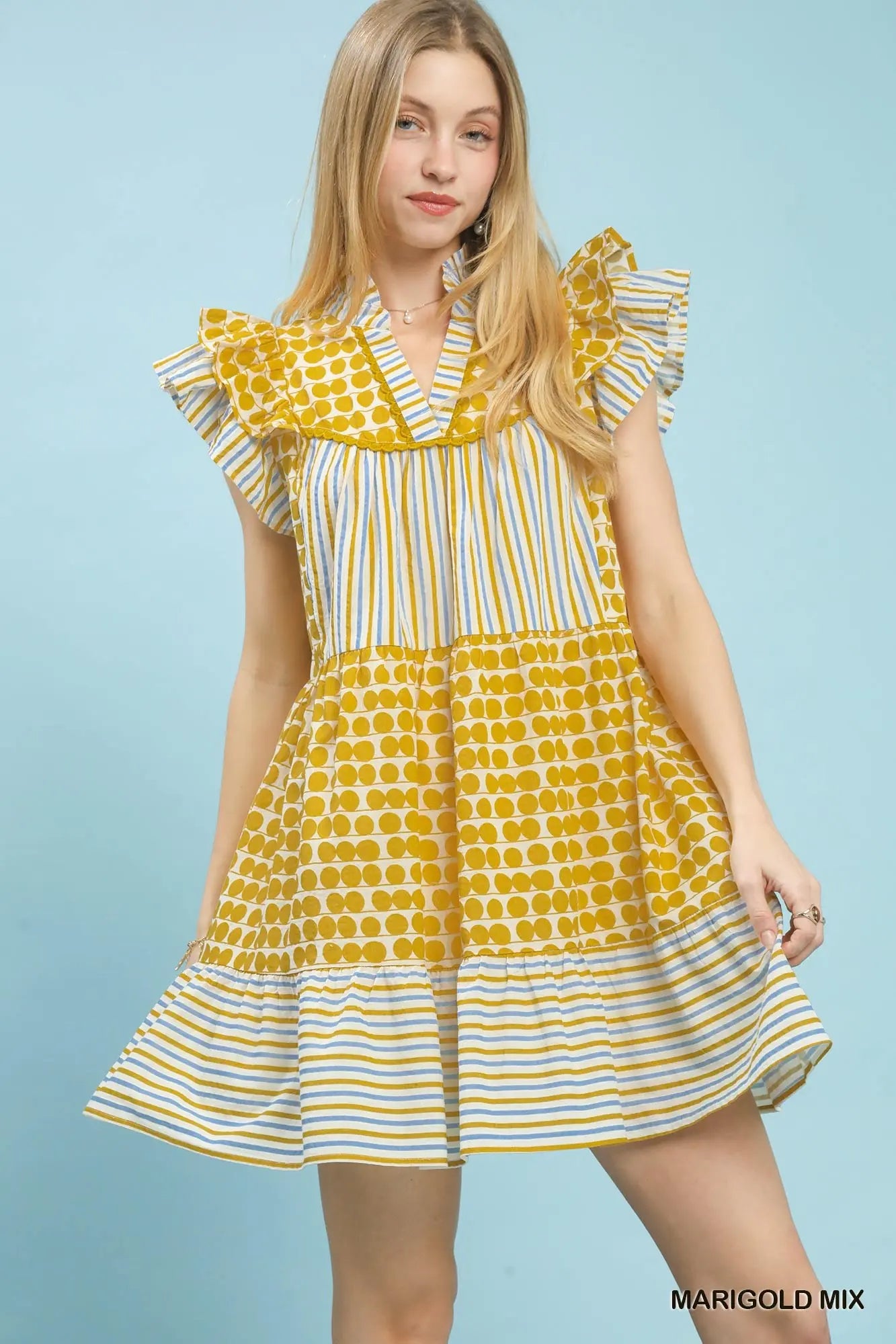 UMGEE Marigold Patchwork Tiered Dress