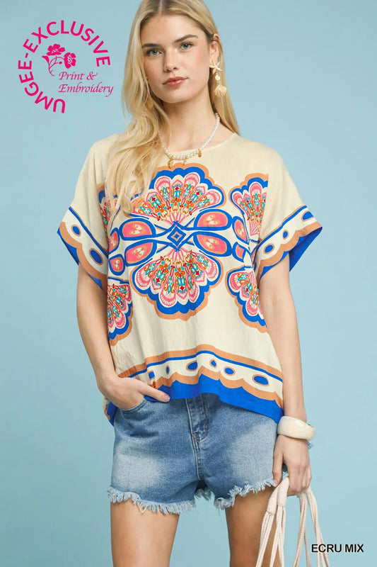 UMGEE Ecru Medallion Top