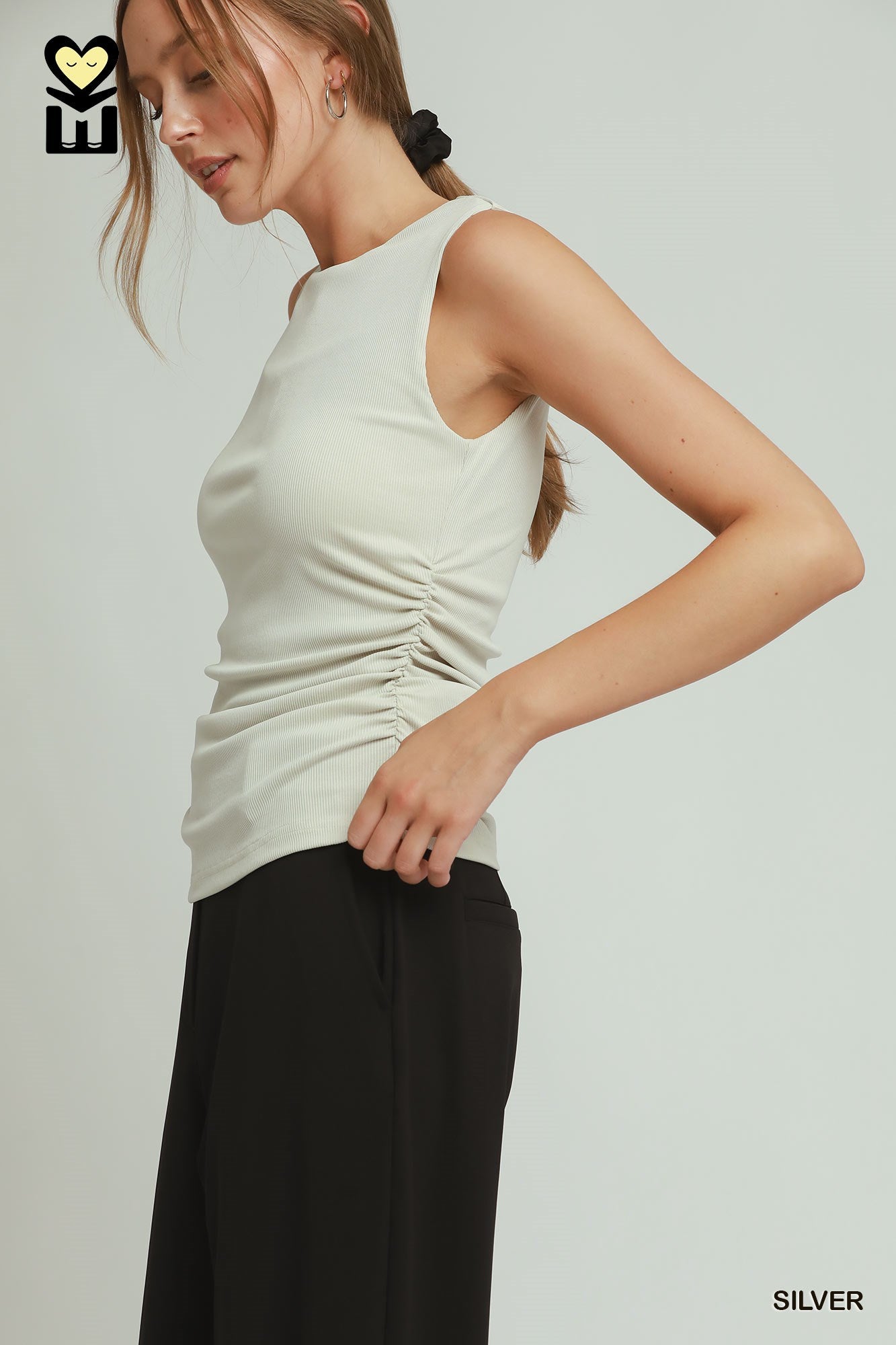 UMGEE Silver Tank with Bra Insert