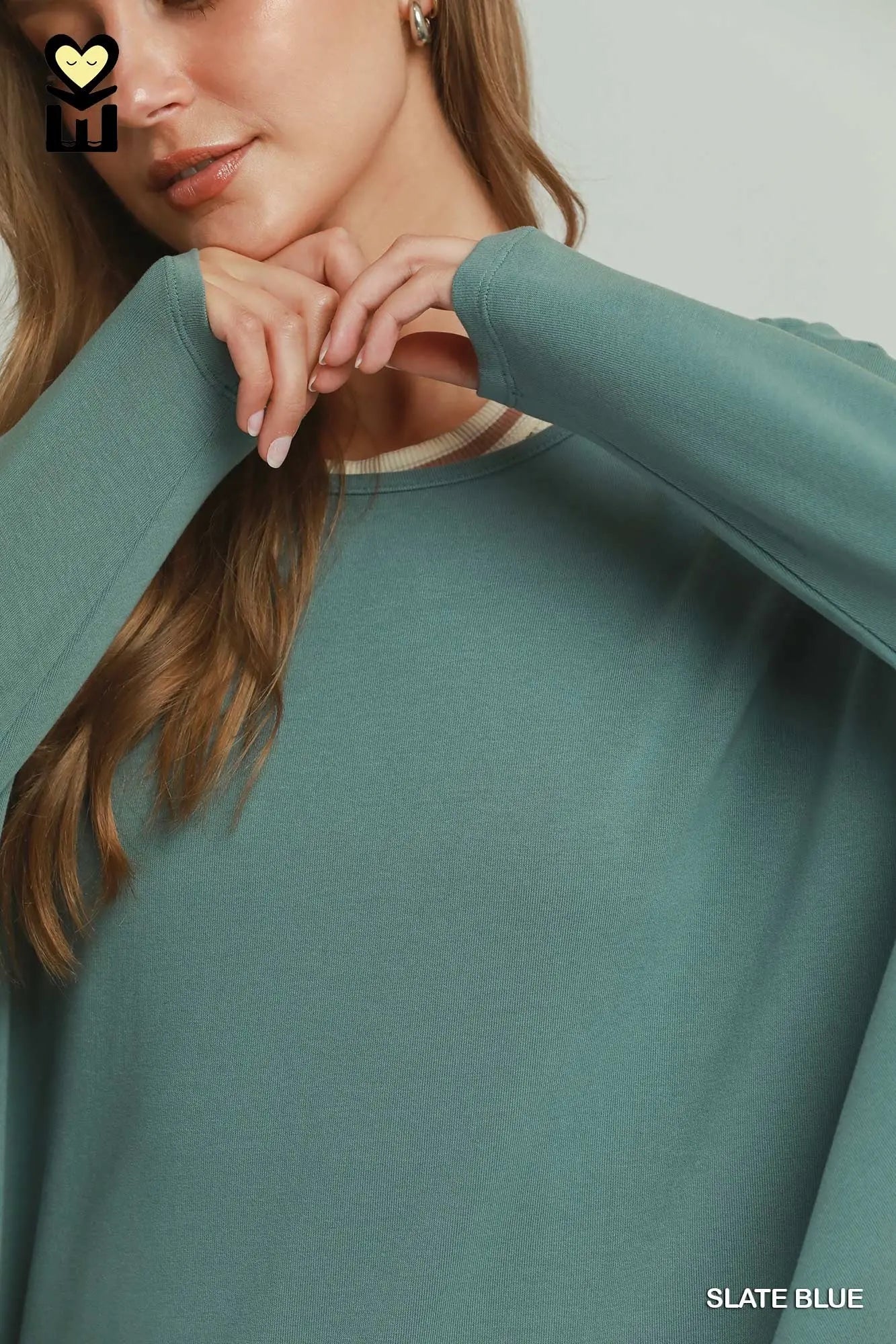 UMGEE Slate Blue Batwing Top