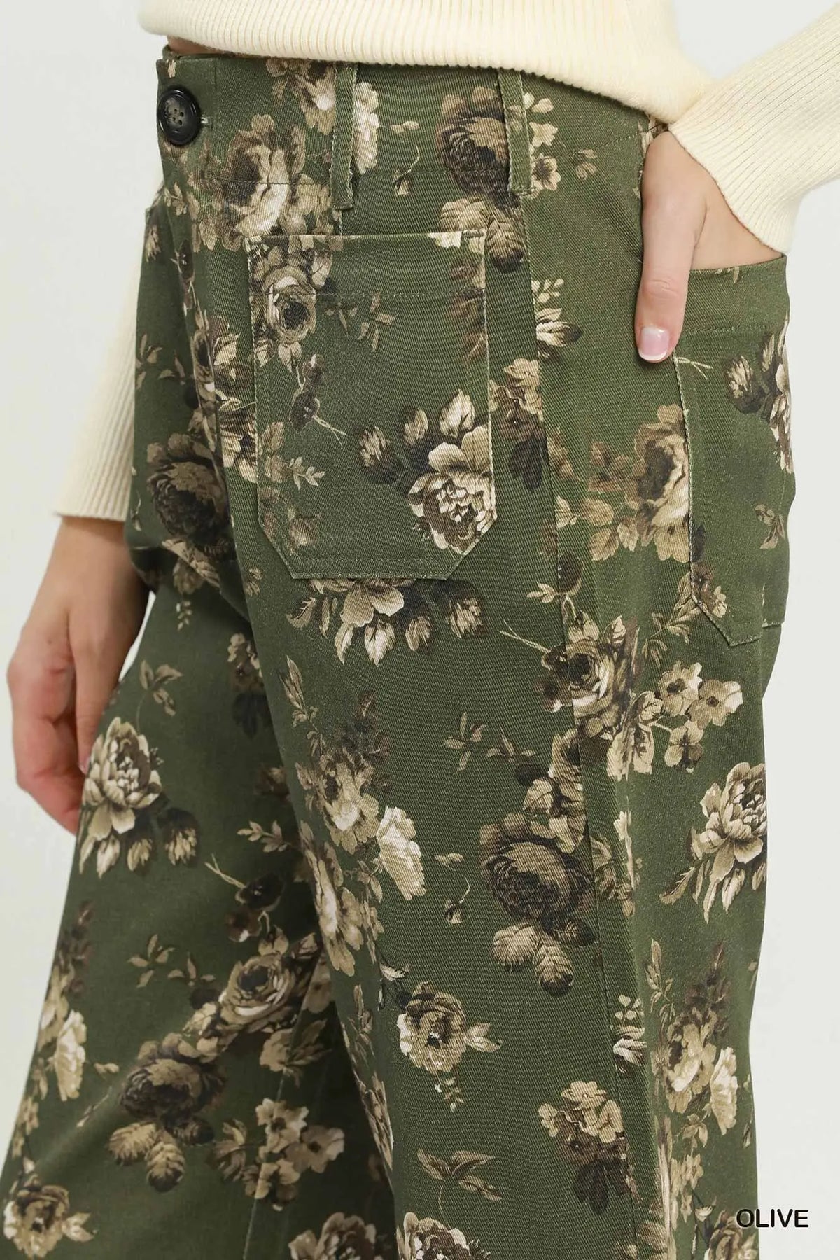 UMGEE Olive Floral Pants