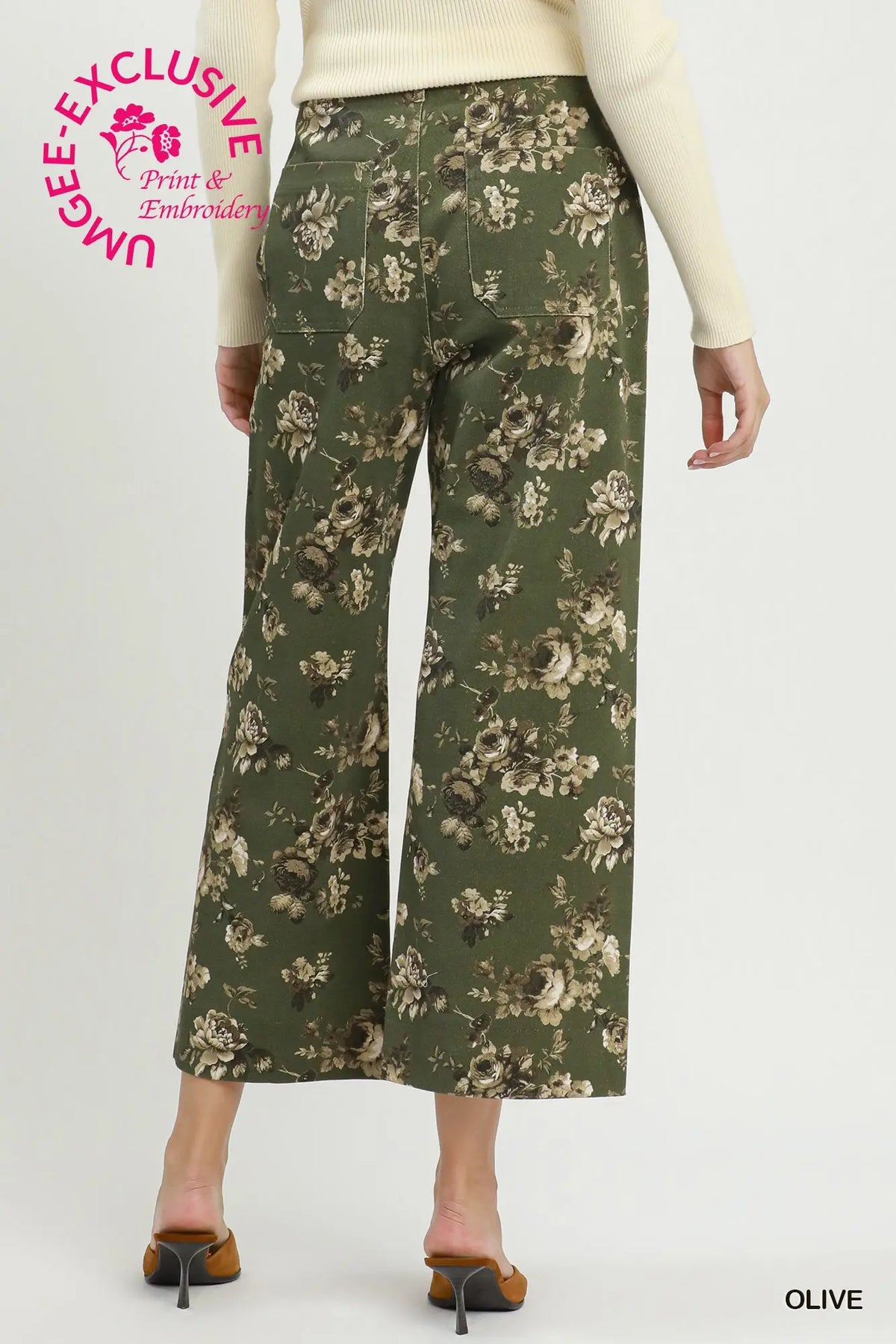 UMGEE Olive Floral Pants