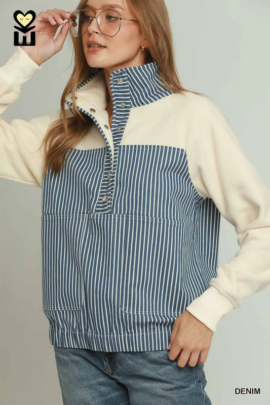 UMGEE Denim Stripe Pullover