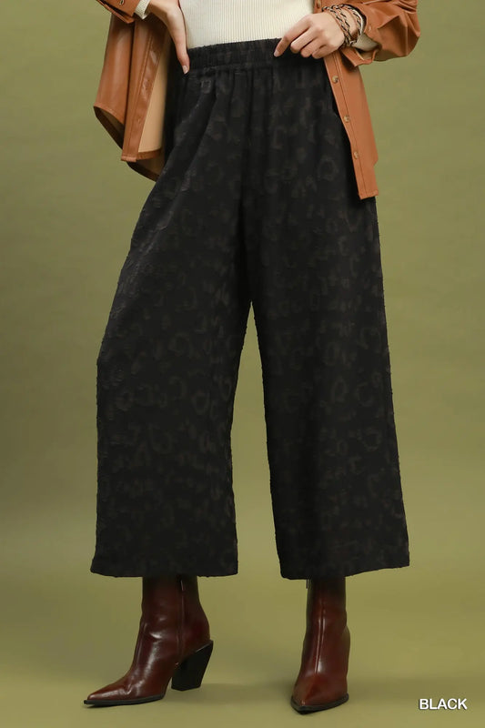 UMGEE Black Leopard Print Pants