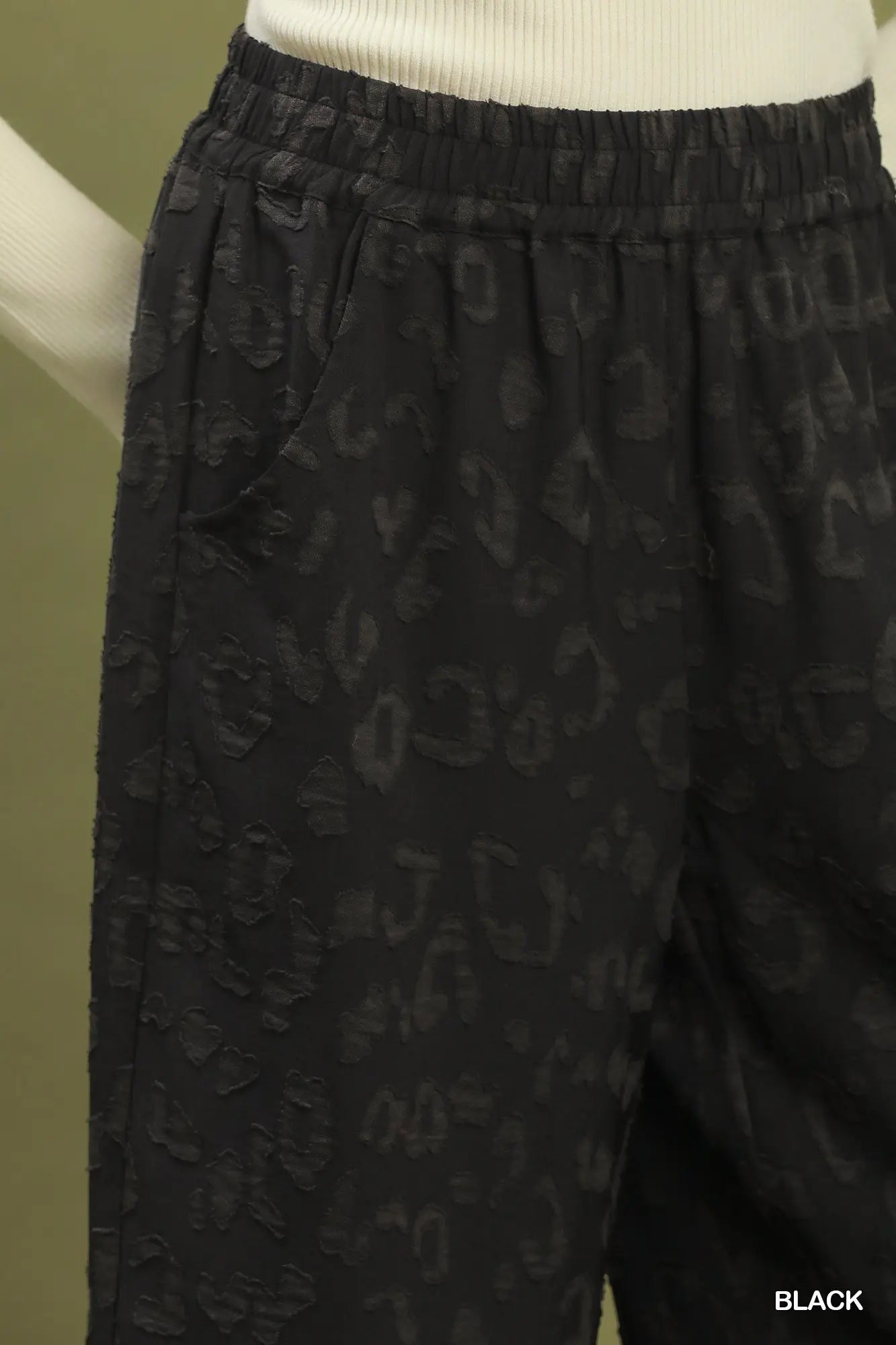 UMGEE Black Leopard Print Pants