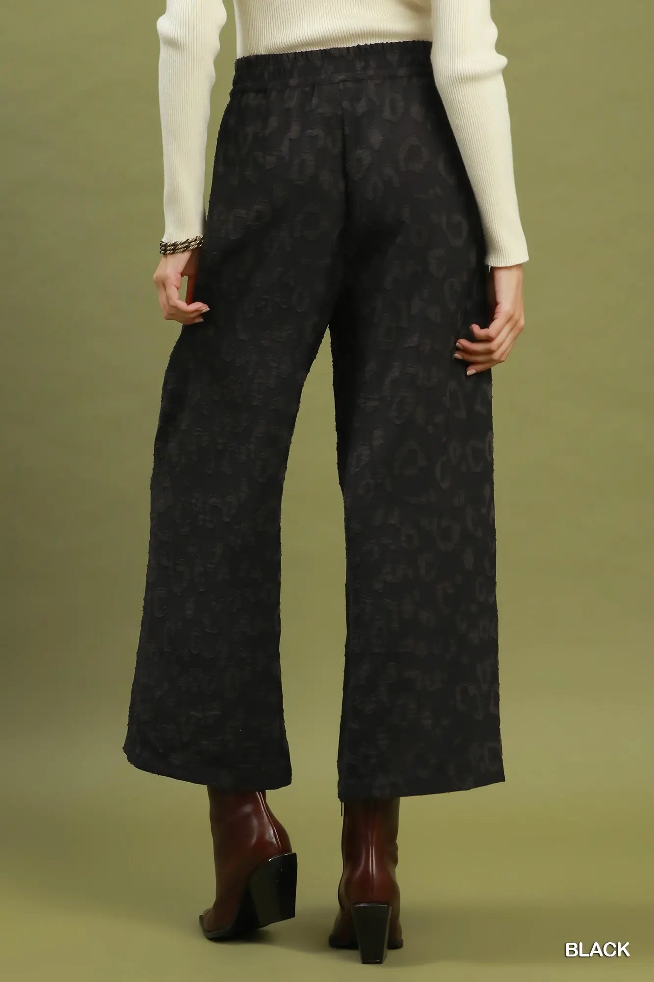 UMGEE Black Leopard Print Pants