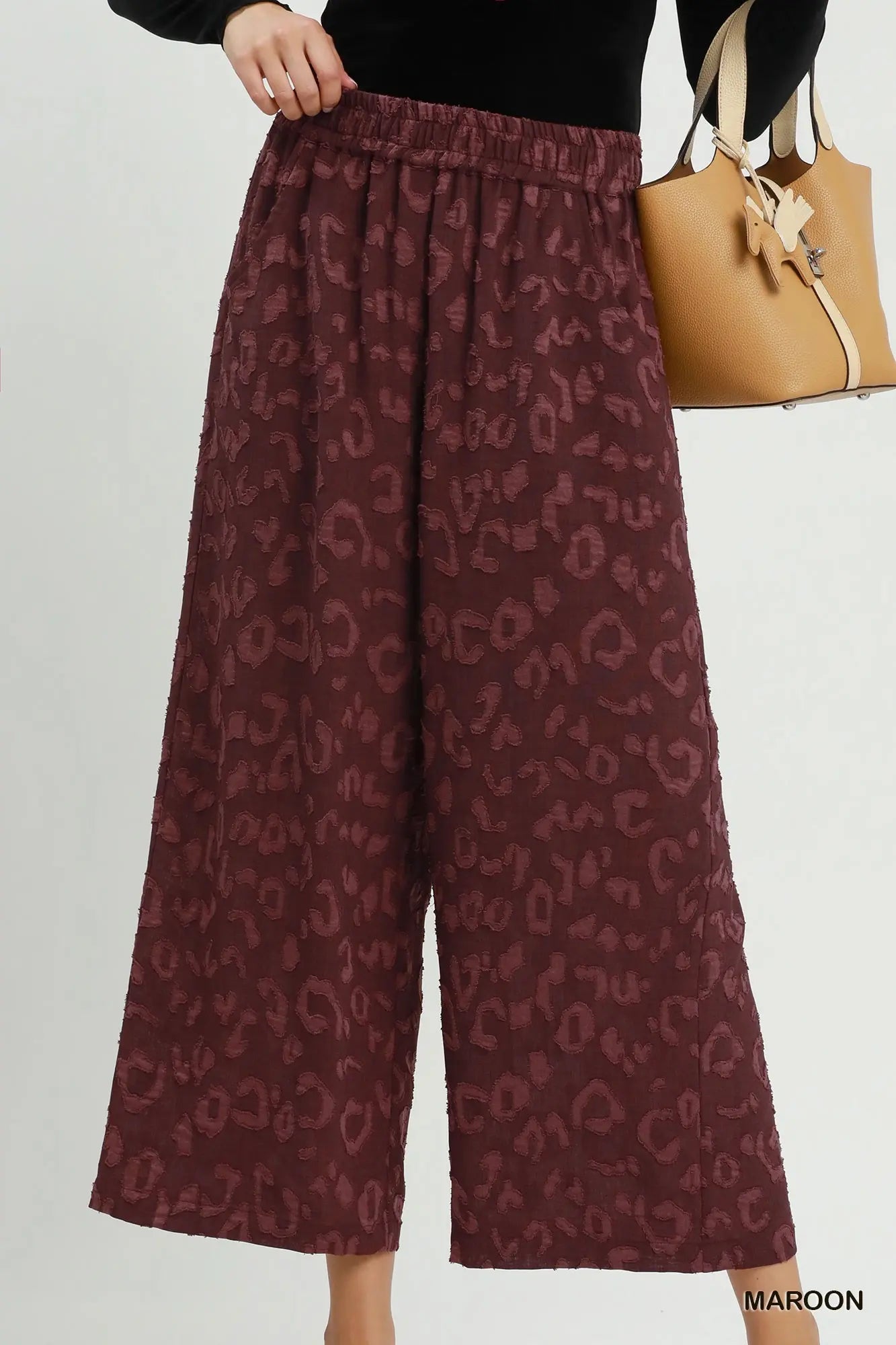 UMGEE Burgundy Leopard Print Pants
