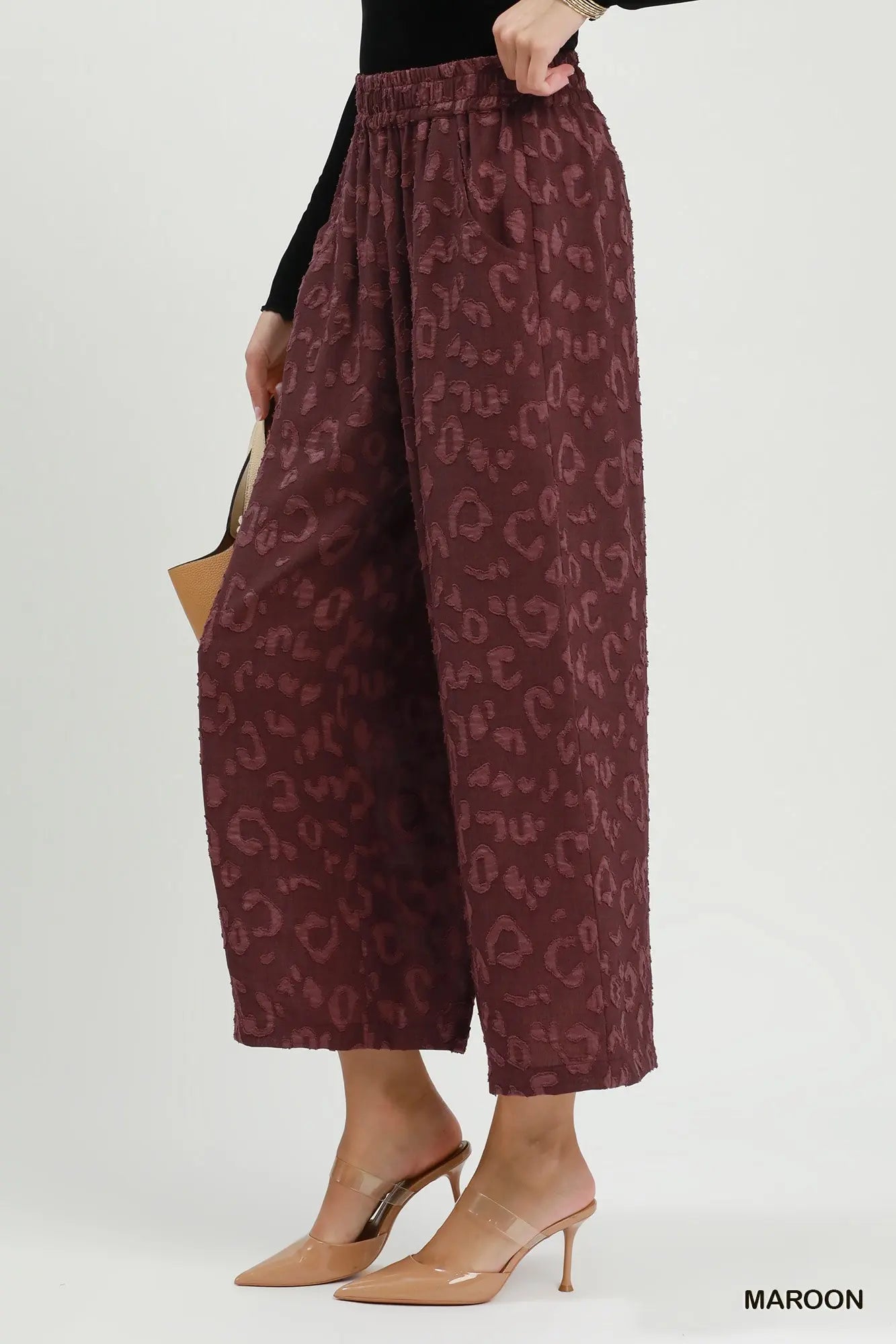 UMGEE Burgundy Leopard Print Pants