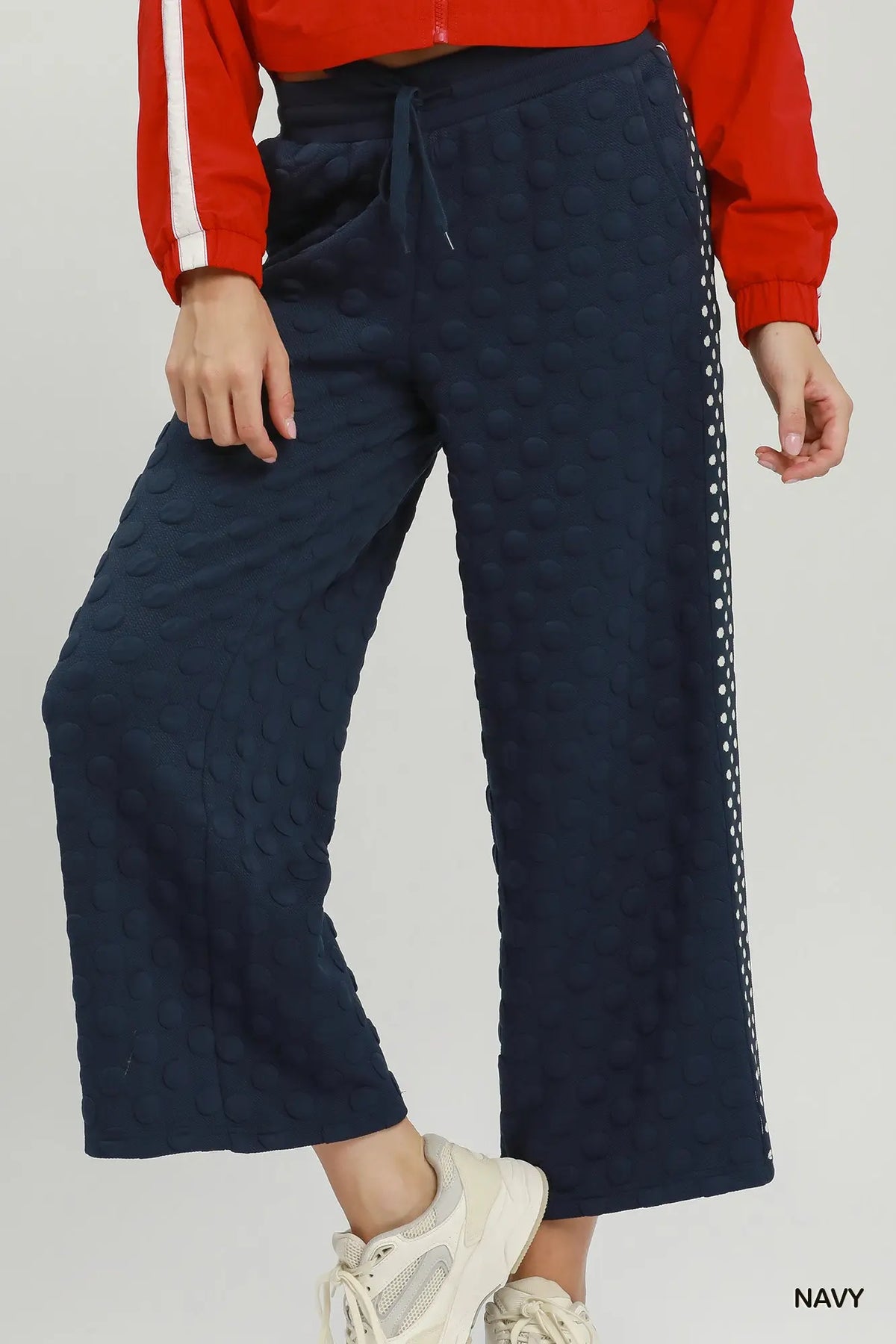 UMGEE Navy Jacquard Dotted Pants
