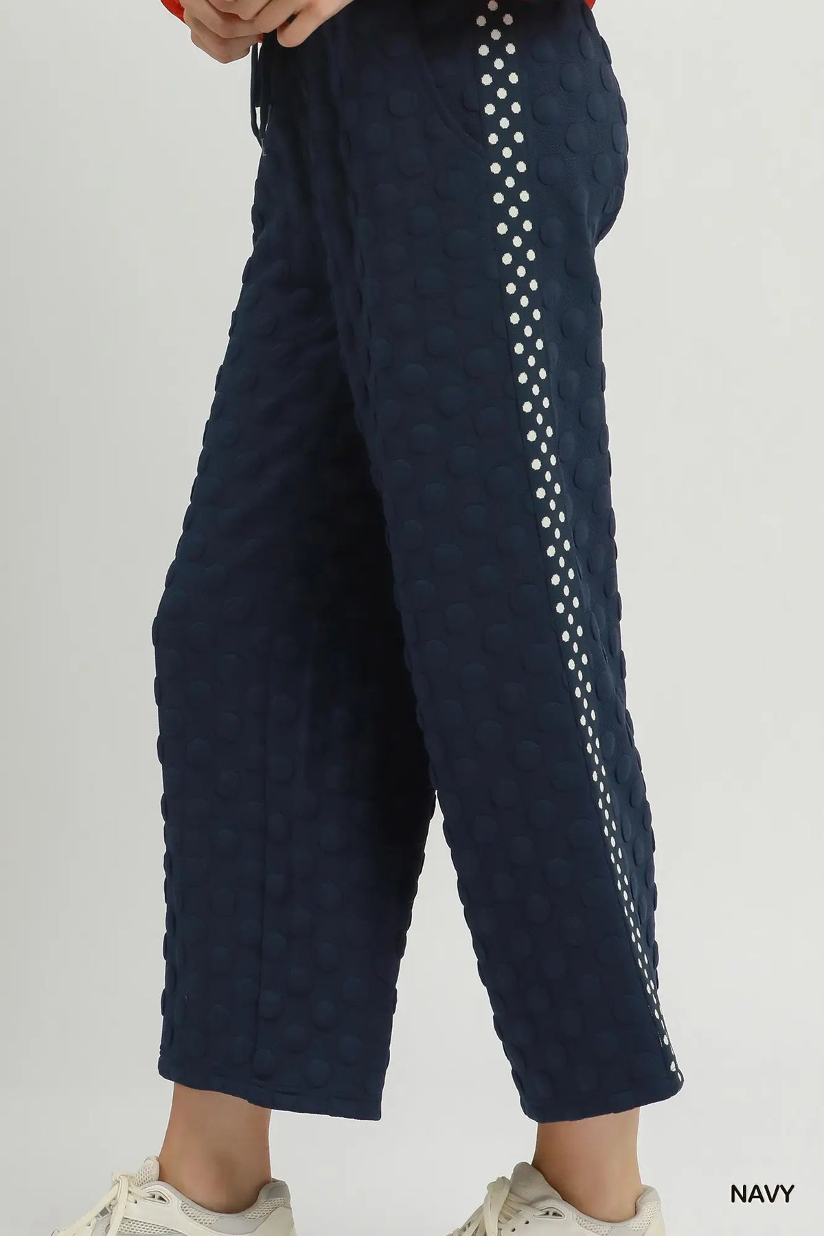 UMGEE Navy Jacquard Dotted Pants