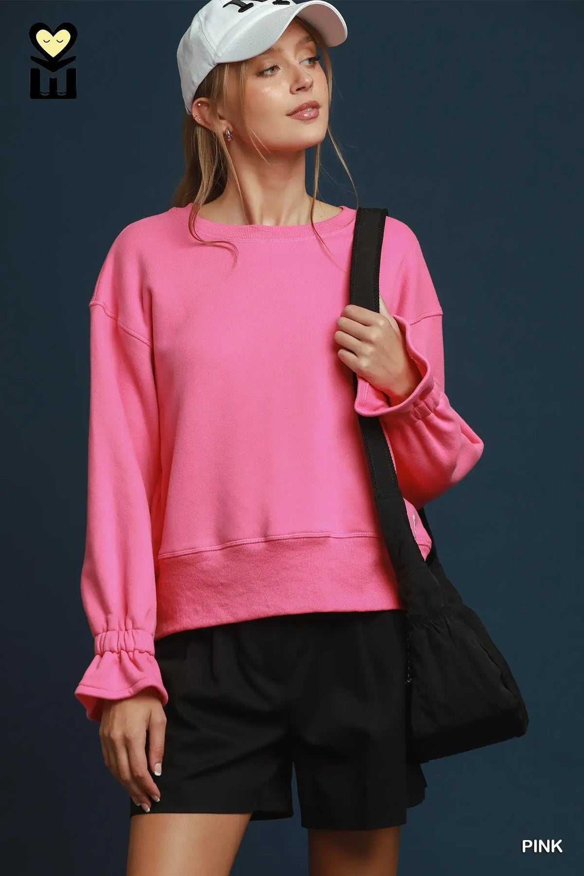 UMGEE Pink Cuff Sleeve Sweatshirt