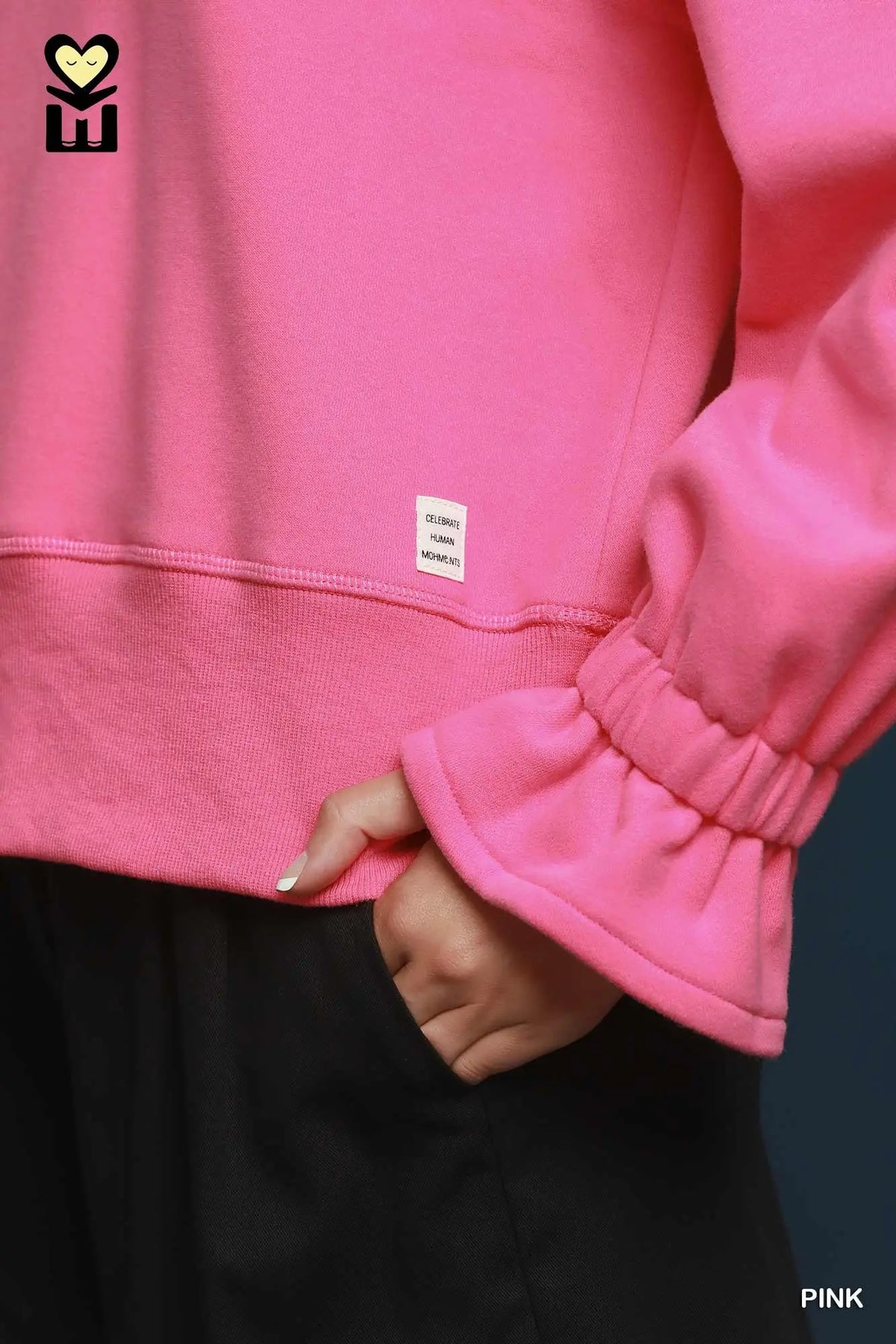 UMGEE Pink Cuff Sleeve Sweatshirt