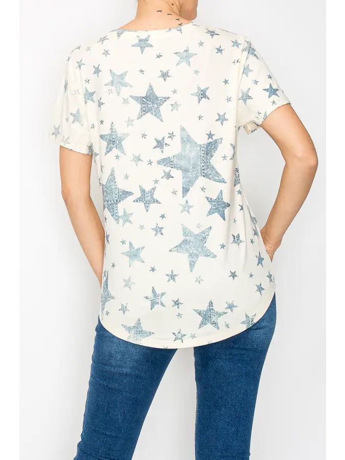 ORIGAMI Blue Star Top