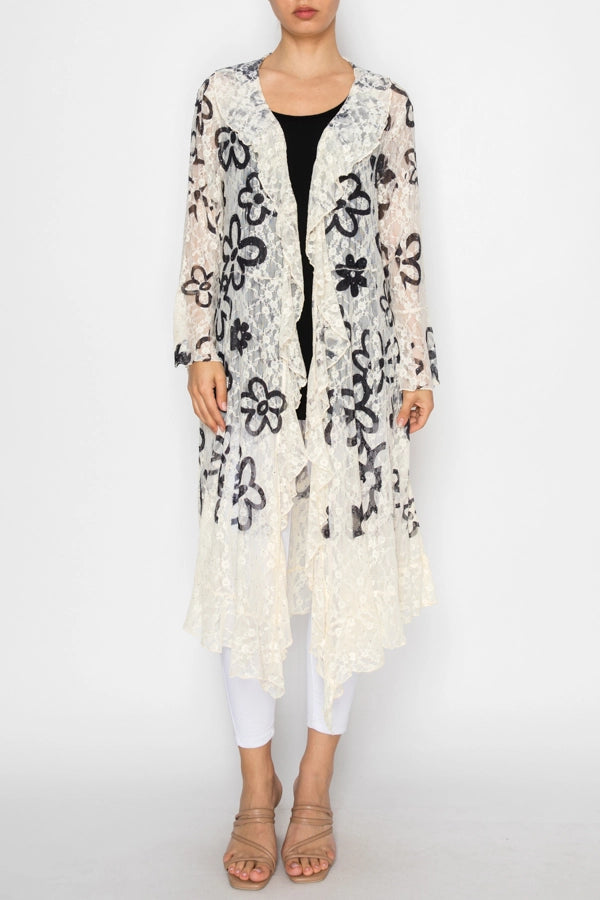 ORIGAMI New Daisy Ruffle Lace Duster