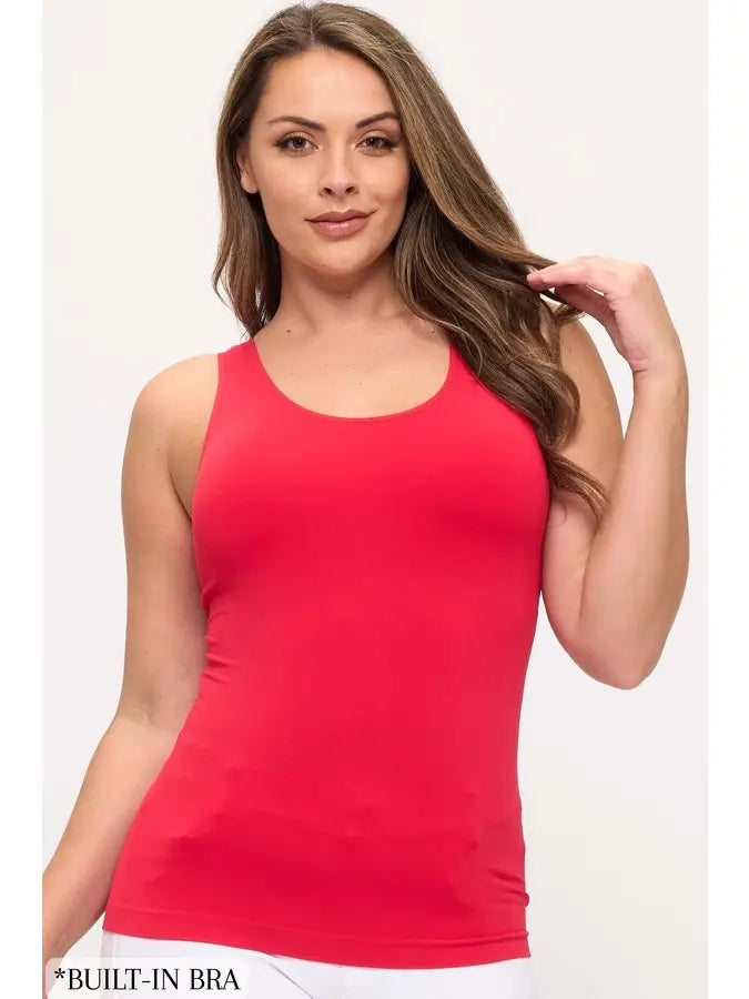 Red Tank with Built in Bra