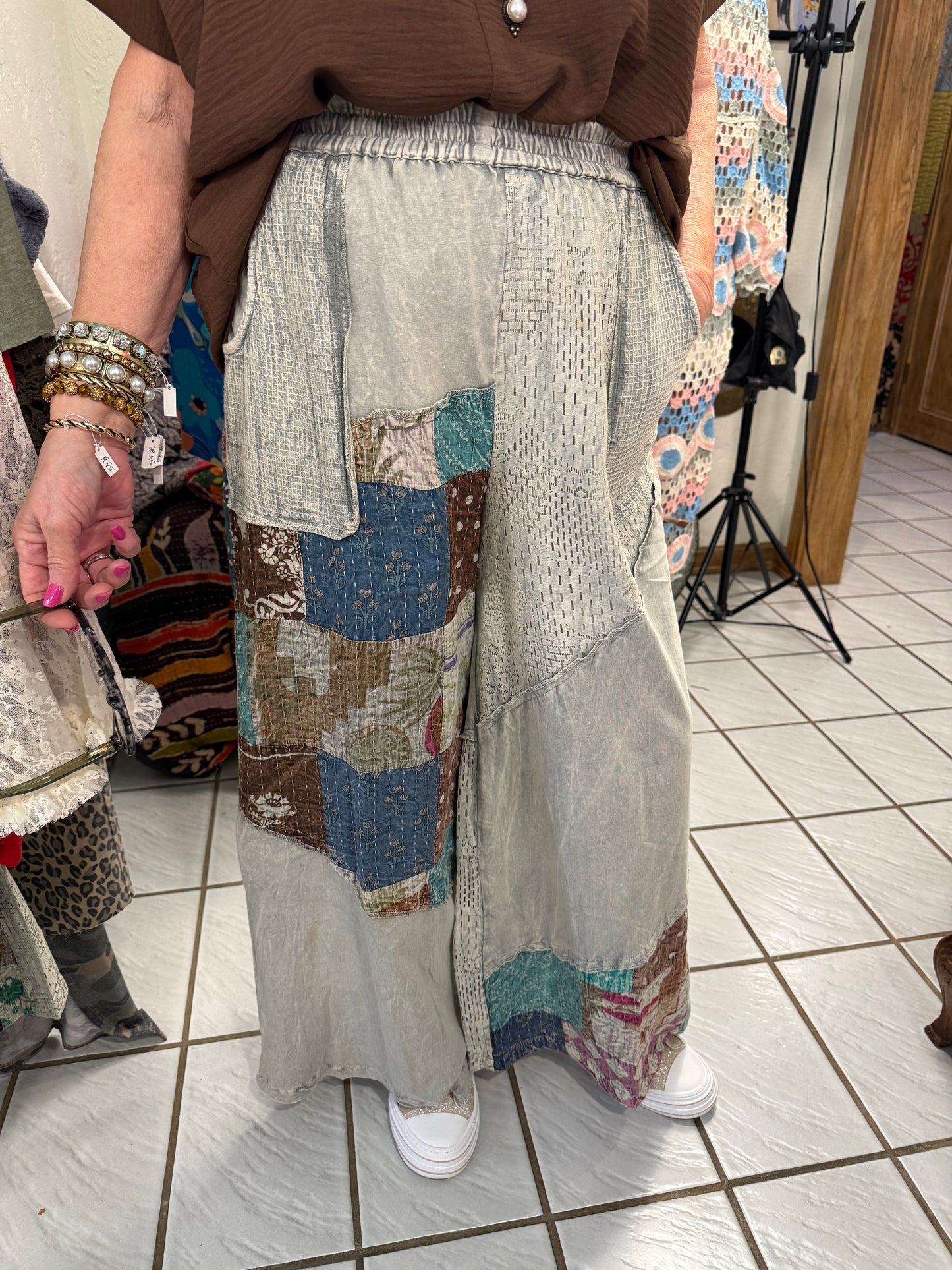 POL Sage Patchwork Pants