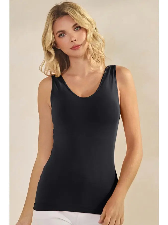 Reversible Black Tank with Built in Bra
