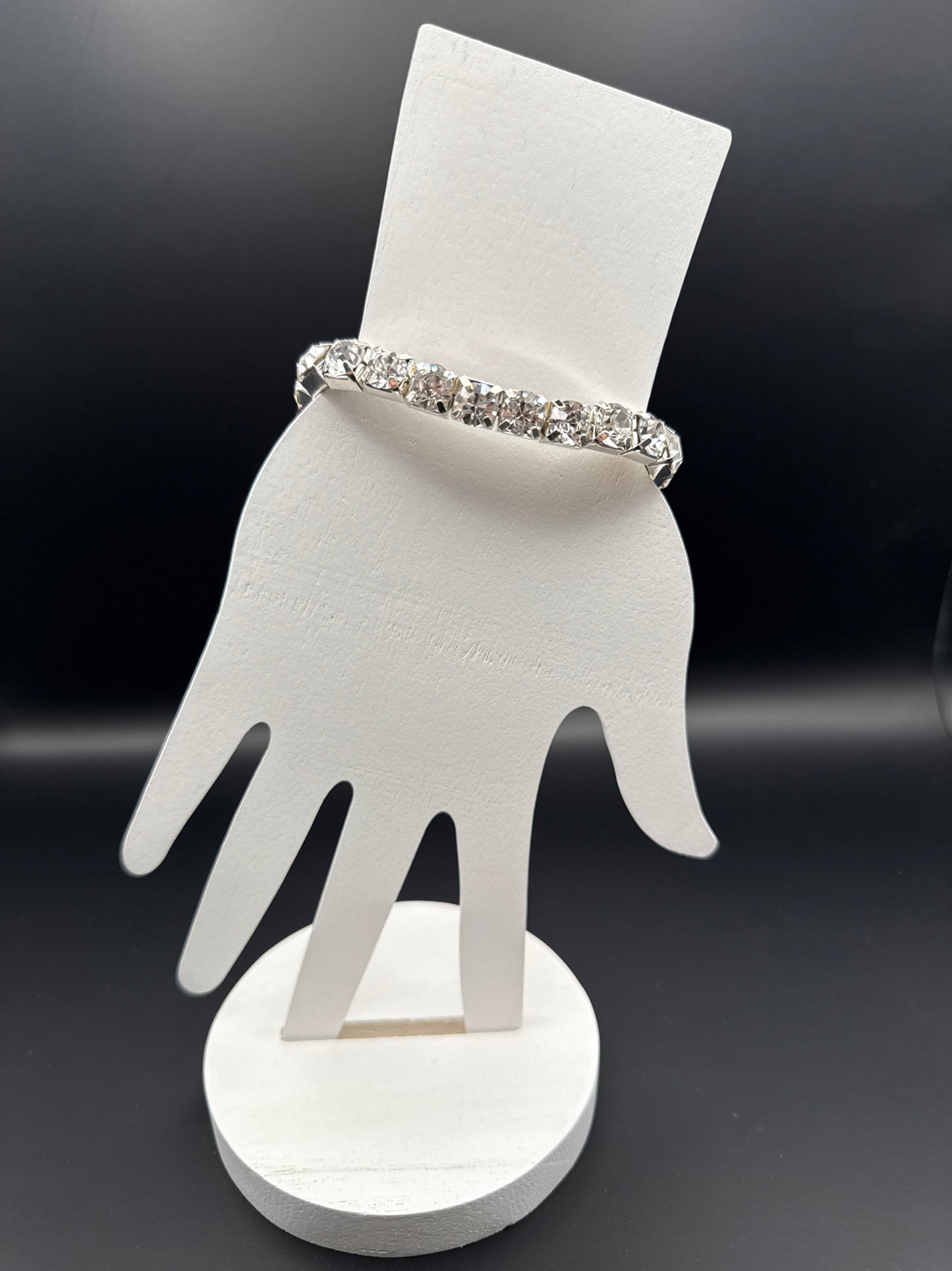 Single Row Crystal Bracelet Silver