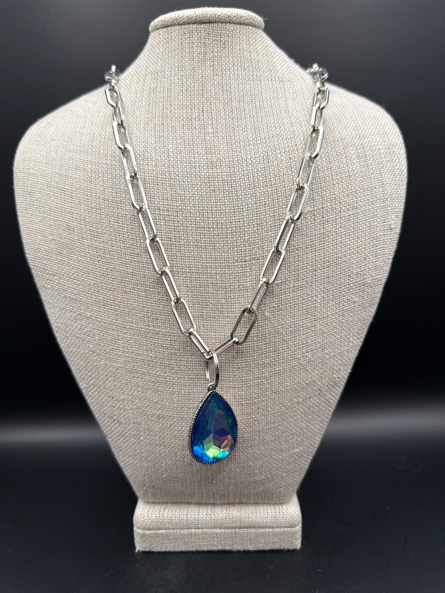 Ocean Blue Teardrop Necklace