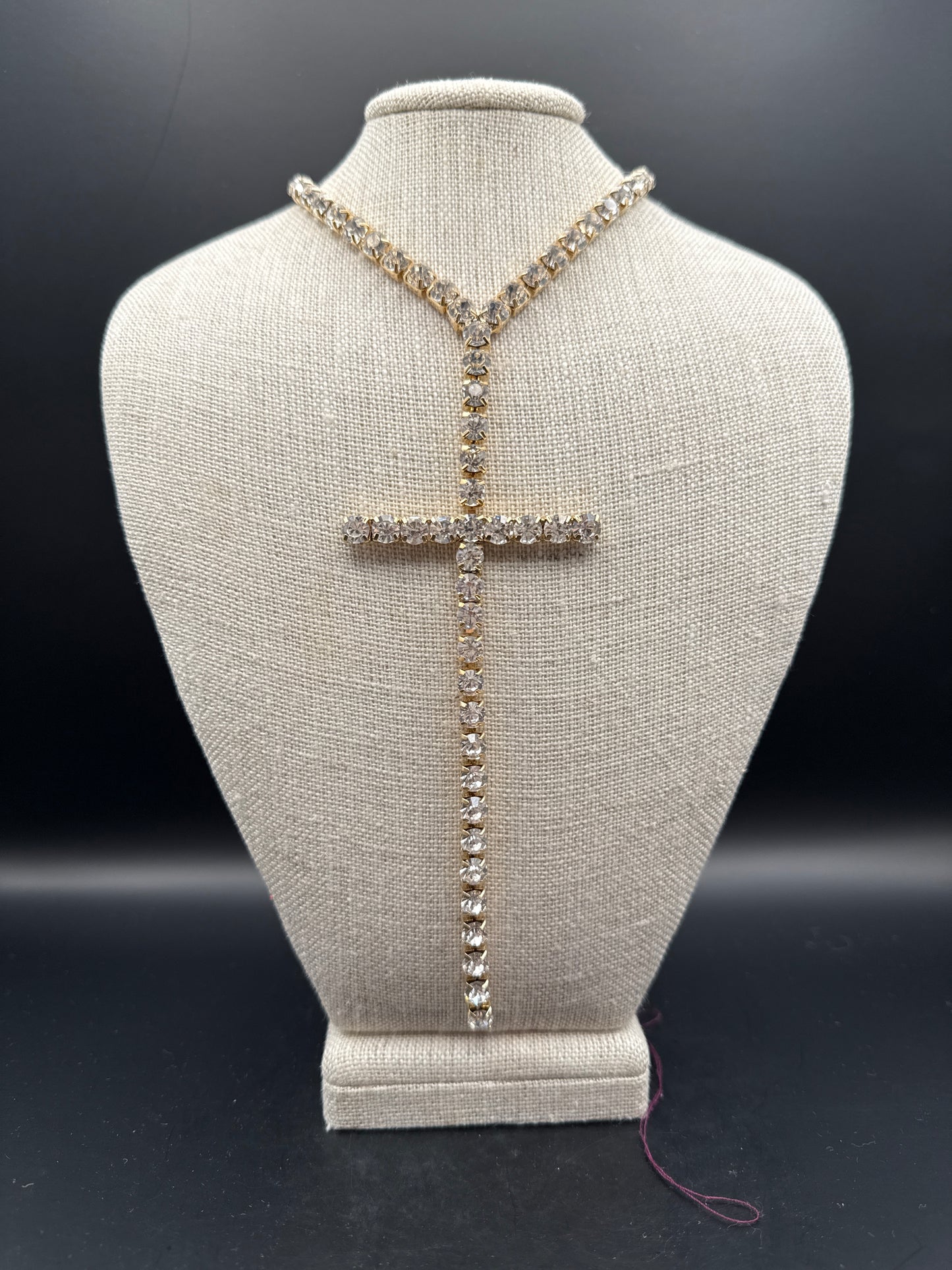 Crystal Gold Cross Necklace