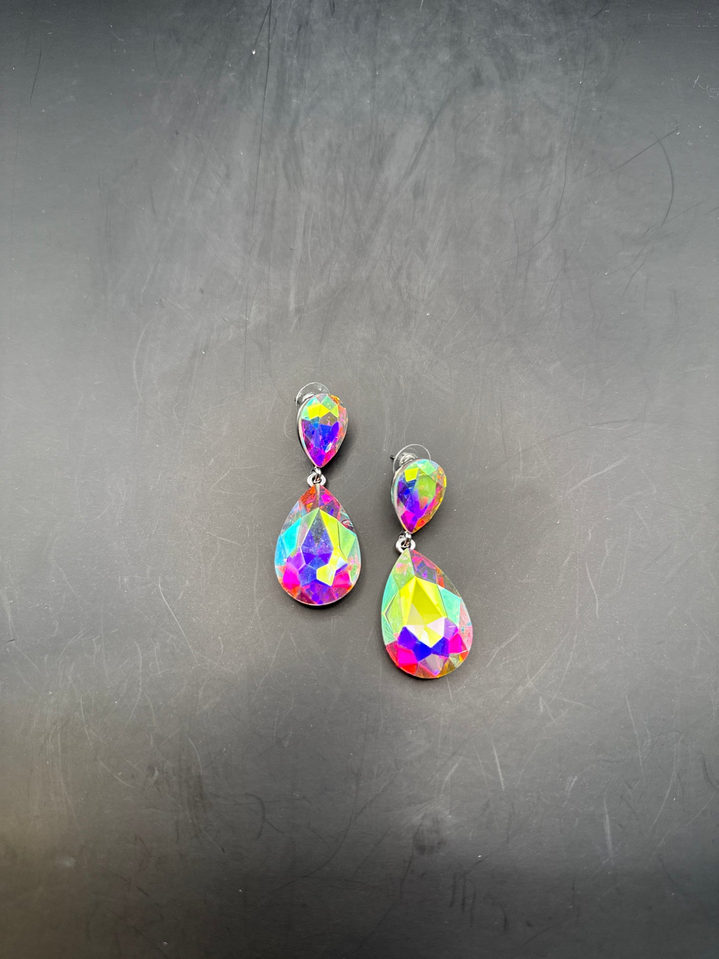 AB Stone Teardrop Earrings