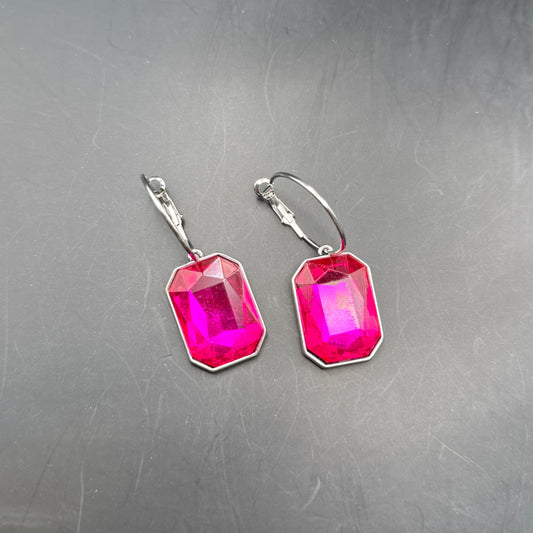 ALICE Hot Pink Crystal Earrings
