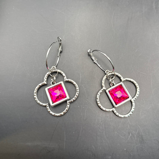 ALICE Hot Pink Crystal Earrings
