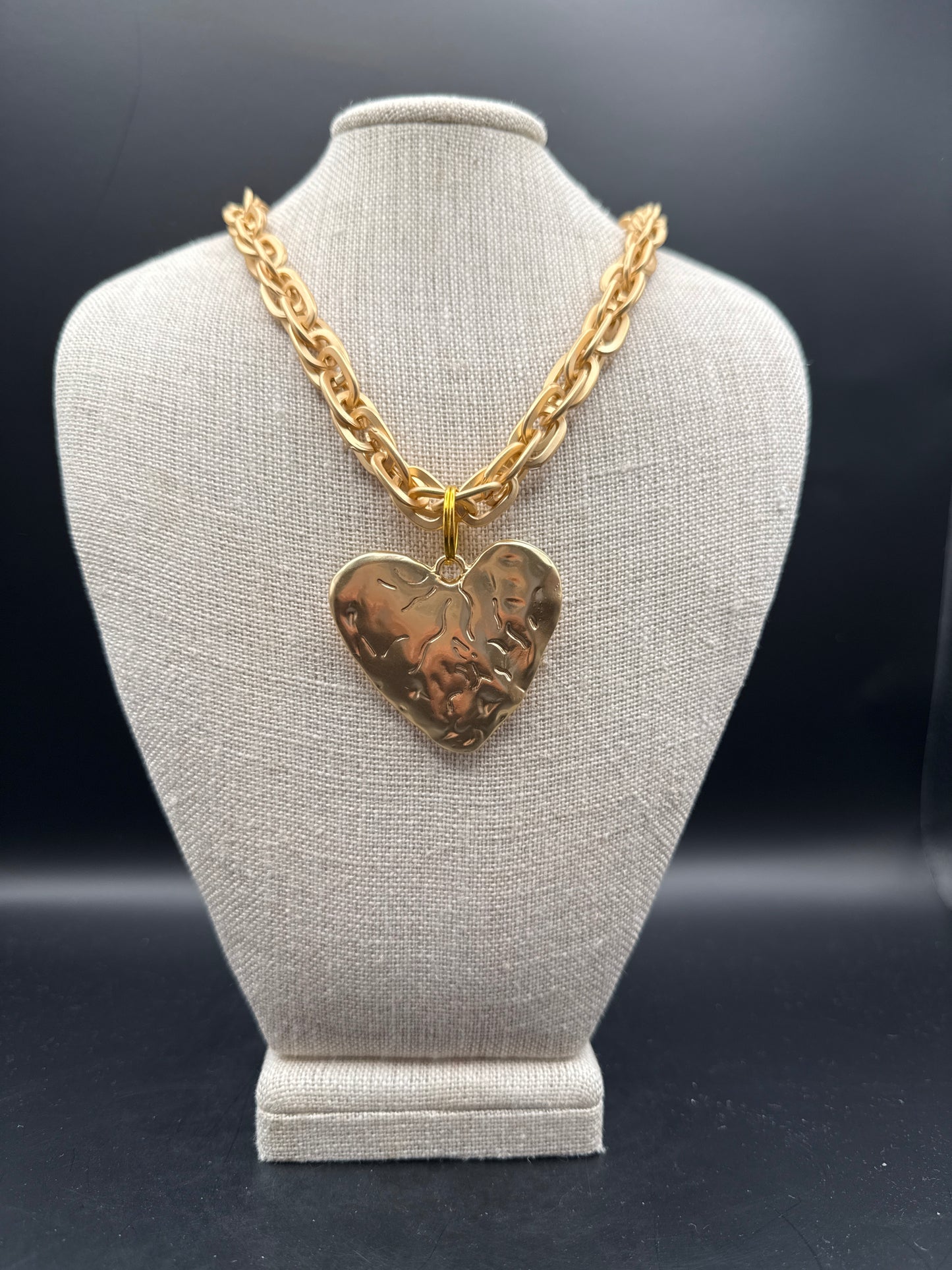 ALICE Hammered Gold Heart Necklace