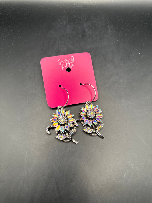 ALICE AB Stone Sunflower Earrings