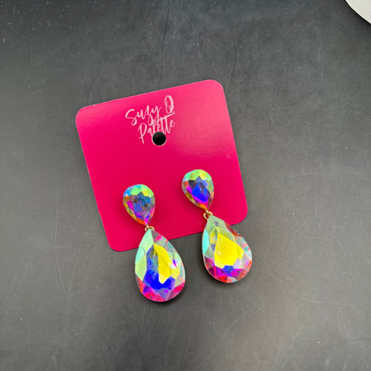 ALICE Large AB Stone Teardrop Earrings