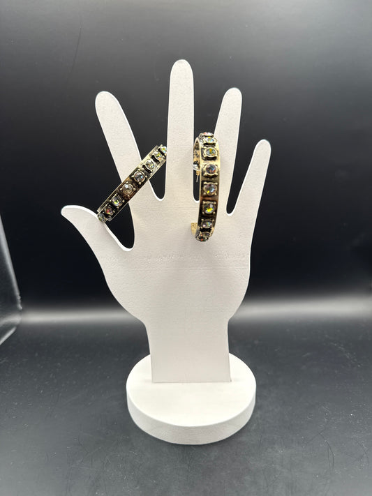 ALICE Volcano Stone Burnished Gold Hoop Earrings
