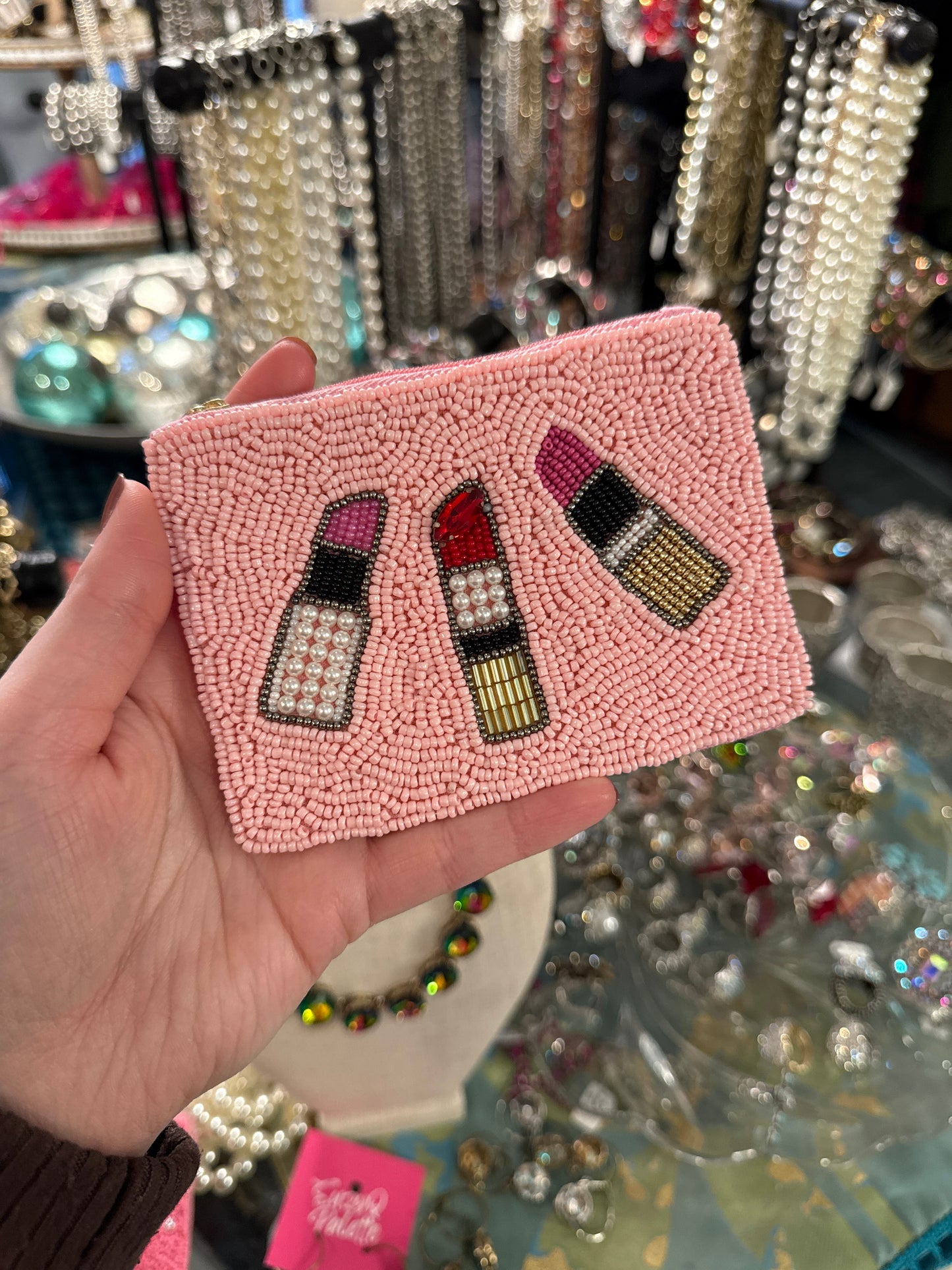 Lipstick Beaded Bag